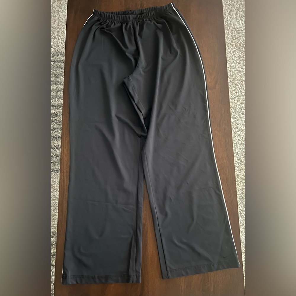 Nike Black Athletic Pants with White Stripe